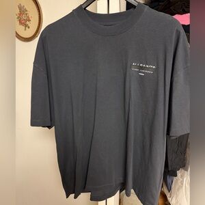 All Saints Redact Oversized Mock Neck Graphic